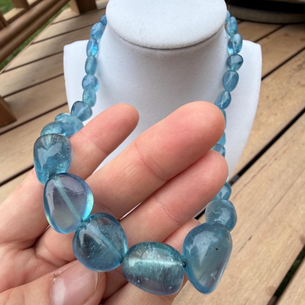 AAA+RARE Aquamarine - Incredibly CALMING,Cooling,925 Sterling Silver. HANDMADE!